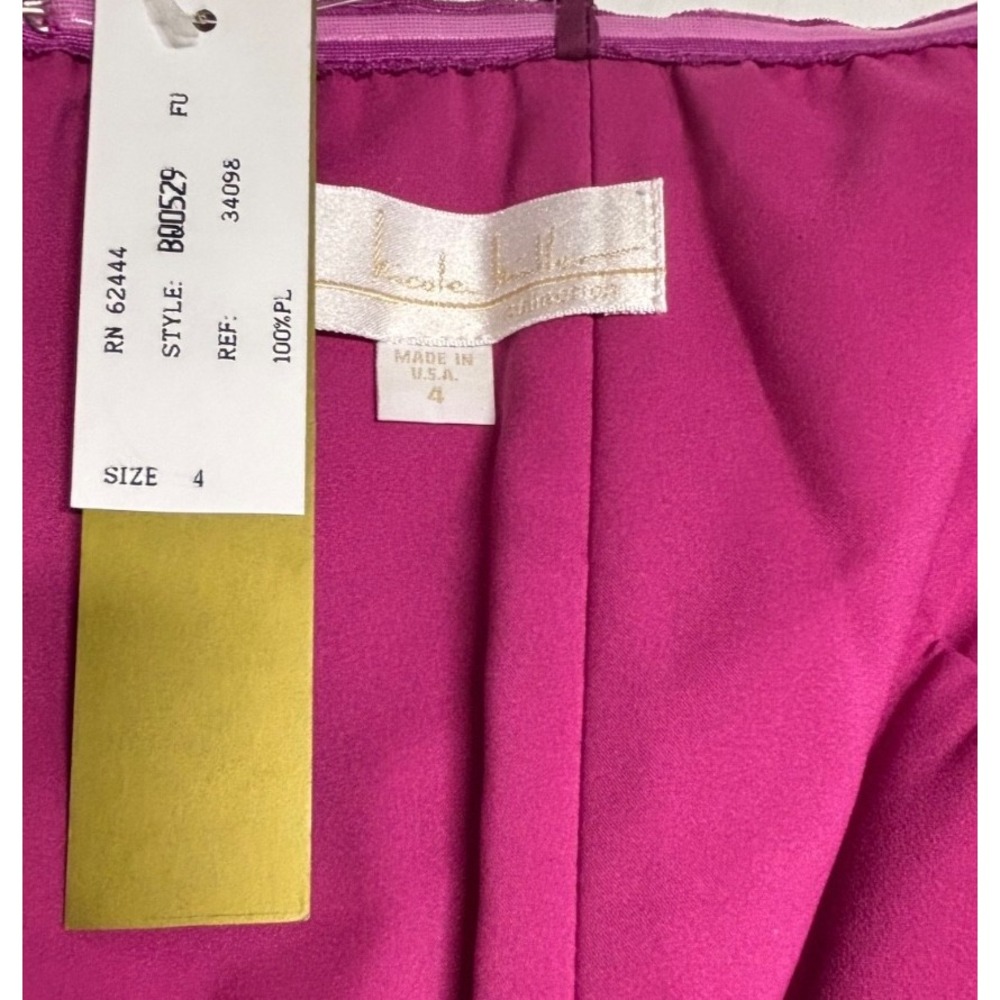 Nicole Miller Collection Strapless Womens Dress‎ Vibrant Purple-Pink Size 4 NWT - Picture 4 of 7